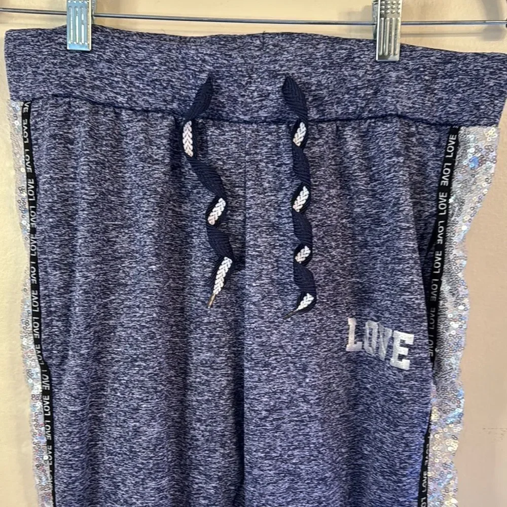 AQ-Sport Sequinned Blue Hoodie and Jogger Set